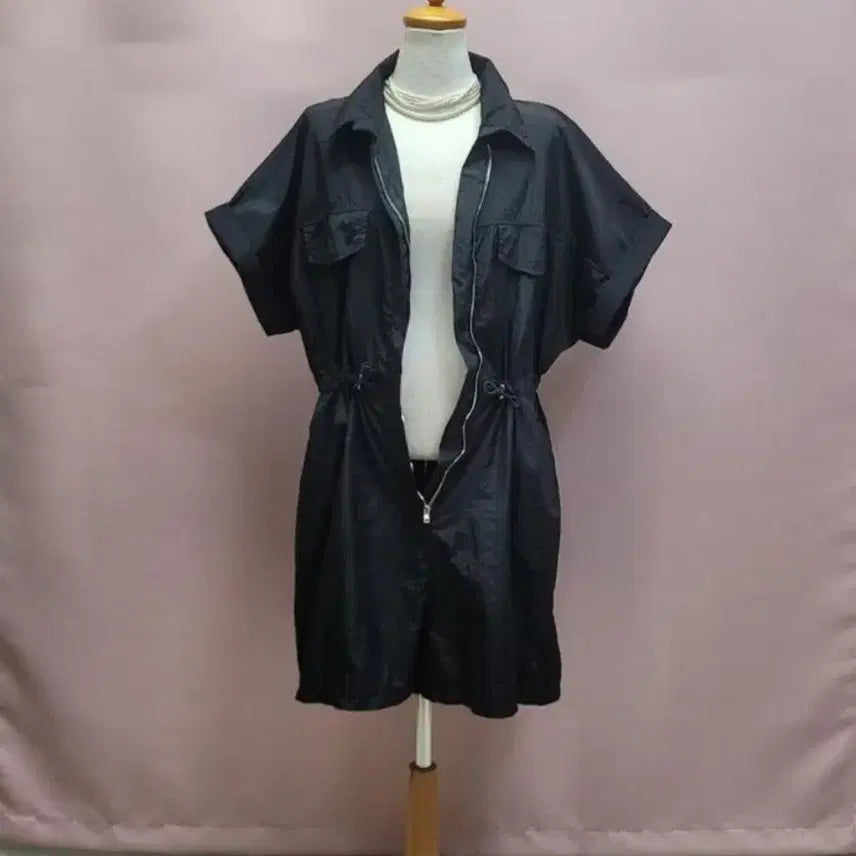 [BUNJANG] Unbranded Black String Shorts Jumpsuit / 바스락 스트링 반바지 점프수트 블랙