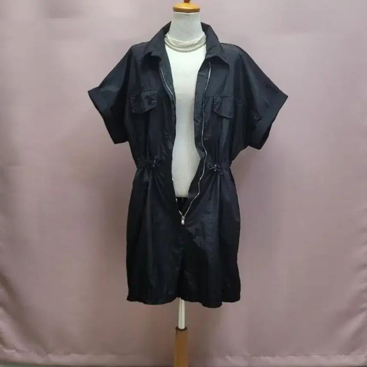 [BUNJANG] Unbranded Black String Shorts Jumpsuit / 바스락 스트링 반바지 점프수트 블랙