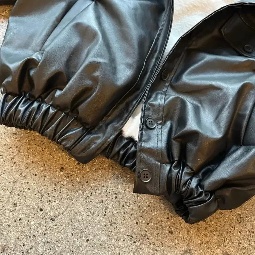 [BUNJANG] Leather and Sheepskin Jacket / 가죽양털자켓 레더자켓