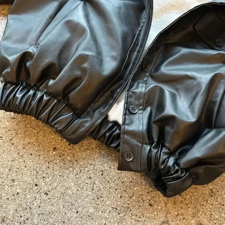 [BUNJANG] Leather and Sheepskin Jacket / 가죽양털자켓 레더자켓