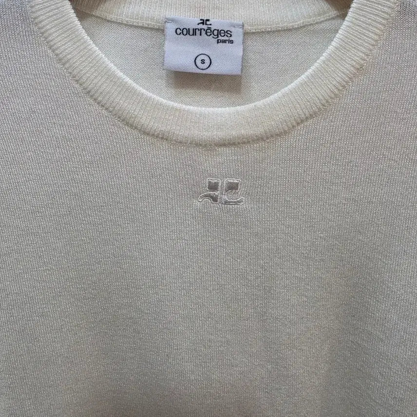 [SOLD OUT] (정품)꾸레쥬 화이트 긴팔 니트 티셔츠