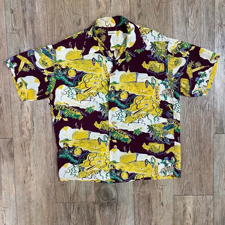 [BUNJANG] Sun Surf Hale Hawaii Aloha Hawaiian Shirt (Wine) / 선서프 헤일 하와이 복각 알로하 하와이안 셔츠 와인 컬러