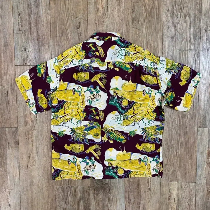[BUNJANG] Sun Surf Hale Hawaii Aloha Hawaiian Shirt (Wine) / 선서프 헤일 하와이 복각 알로하 하와이안 셔츠 와인 컬러