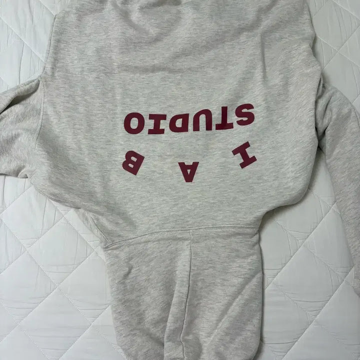 [BUNJANG] Iab Studio Oatmeal Burgundy Hoodie L / 아이앱 스튜디오 후드티 오트밀 버건디 L