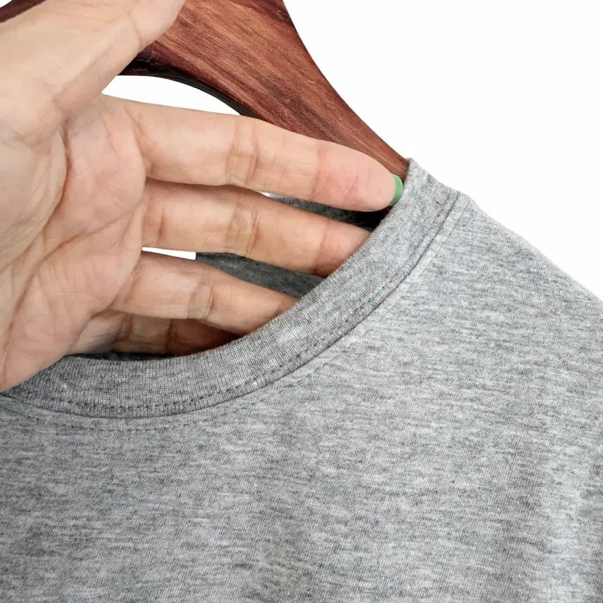[BUNJANG] Gray Lettering Short Sleeve T-shirt / 교신안함)그레이 레터링 반팔 티셔츠