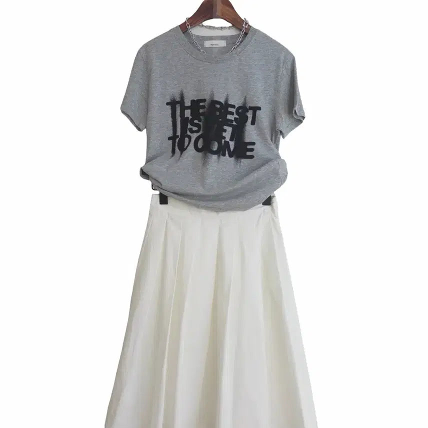 [BUNJANG] Gray Lettering Short Sleeve T-shirt / 교신안함)그레이 레터링 반팔 티셔츠