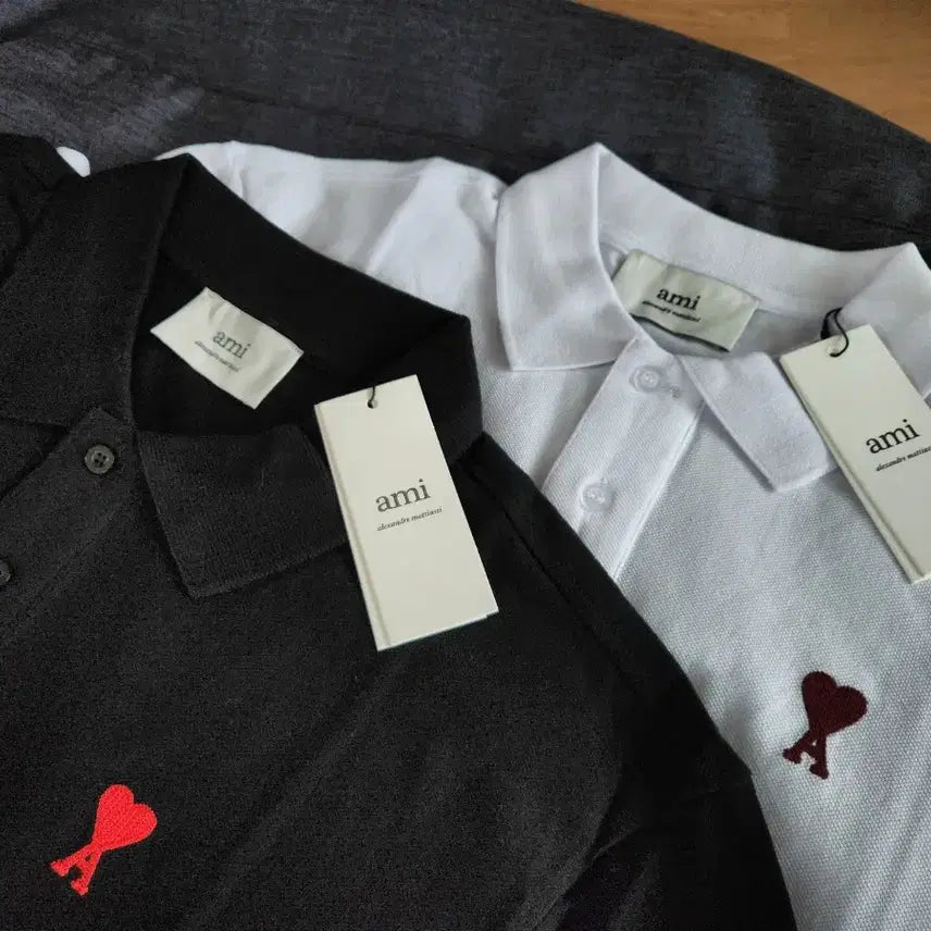 [BUNJANG] Ami Polo PK T-shirt Set / 1+1) 아미 폴로 타라 pk  2장 셋트