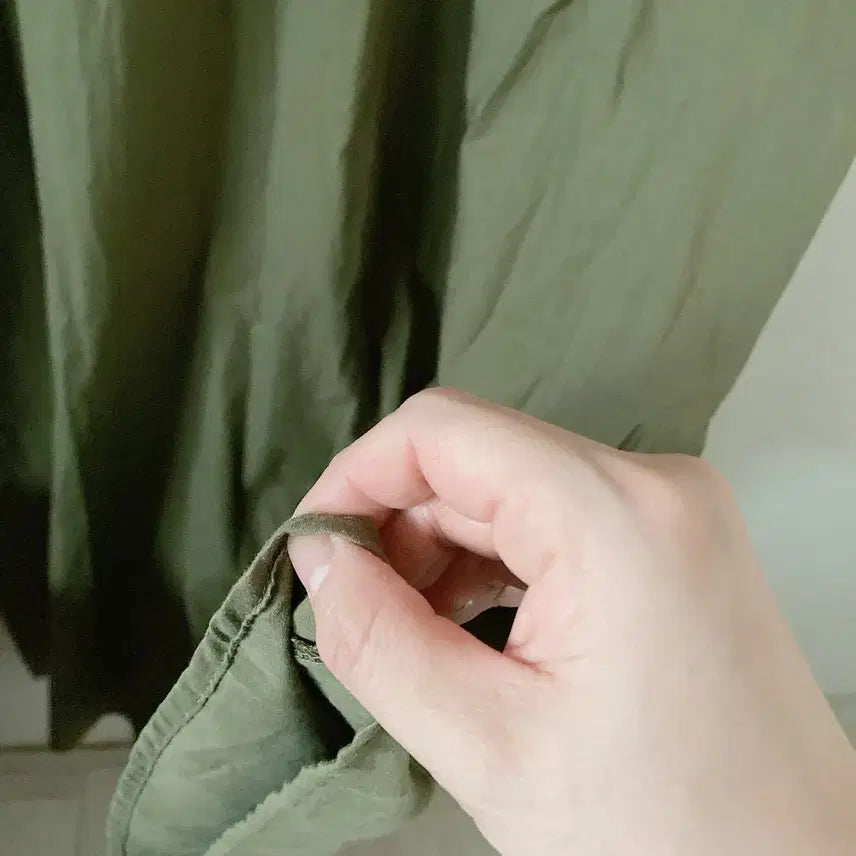 [BUNJANG] Khaki Layered Overall Dress / 카키멜빵원피스