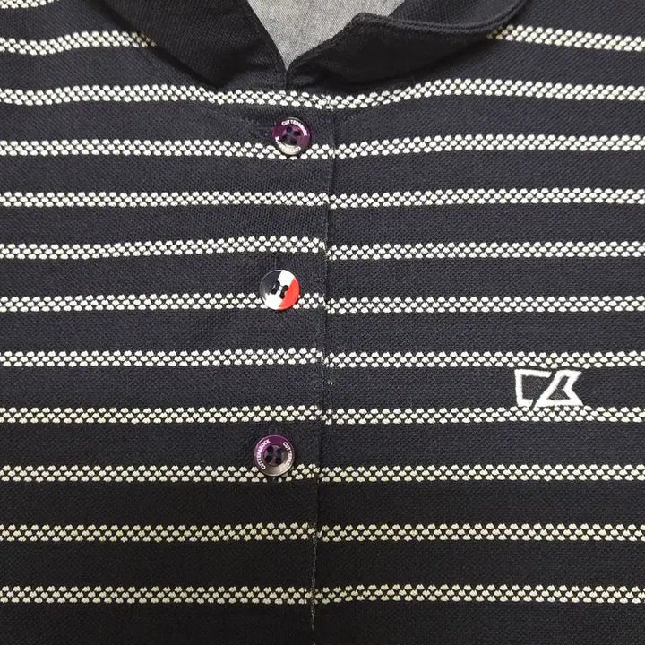 [BUNJANG] Cutter &amp; Buck Striped Polo Shirt (95) / Cutter &amp; Buck 커터앤벅 스트라이프 폴로 반팔 (95)