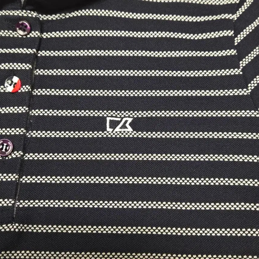 [BUNJANG] Cutter &amp; Buck Striped Polo Shirt (95) / Cutter &amp; Buck 커터앤벅 스트라이프 폴로 반팔 (95)