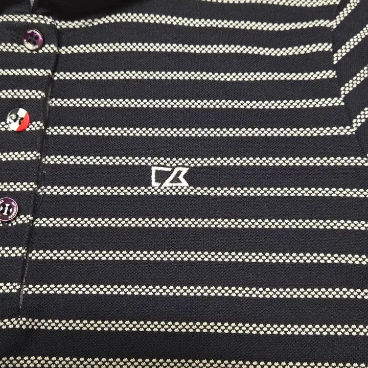 [BUNJANG] Cutter &amp; Buck Striped Polo Shirt (95) / Cutter &amp; Buck 커터앤벅 스트라이프 폴로 반팔 (95)