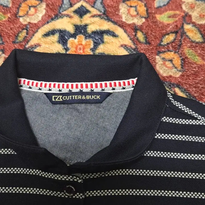 [BUNJANG] Cutter &amp; Buck Striped Polo Shirt (95) / Cutter &amp; Buck 커터앤벅 스트라이프 폴로 반팔 (95)