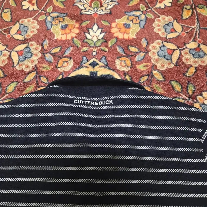 [BUNJANG] Cutter &amp; Buck Striped Polo Shirt (95) / Cutter &amp; Buck 커터앤벅 스트라이프 폴로 반팔 (95)
