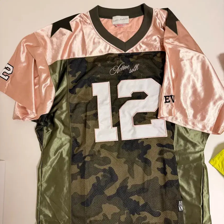 [BUNJANG] 2000 Archives Camo Fleece Football T-Shirt / 2000아카이브스 카모 플리스 풋볼 티셔츠
