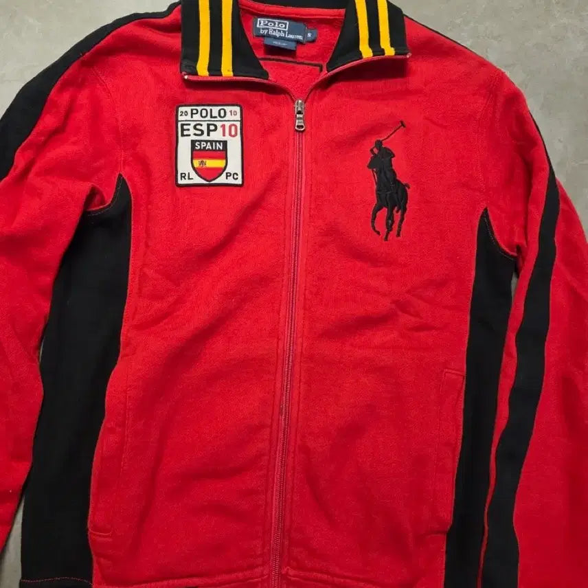 [BUNJANG] Polo Ralph Lauren Red/Black Zip-up Jacket / 폴로 랄프로렌 레드/블랙 집업 자켓