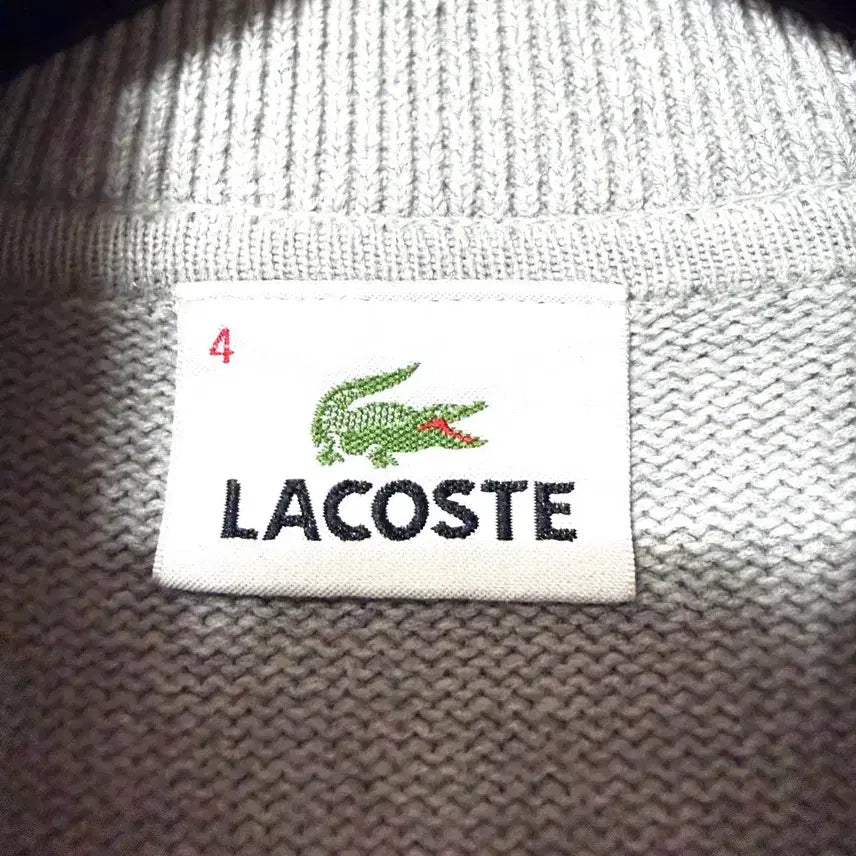 [BUNJANG] Lacoste Knit Zip-Up Jacket Gray / [L,100]라코스테 니트 집업 자켓 가디건 그레이