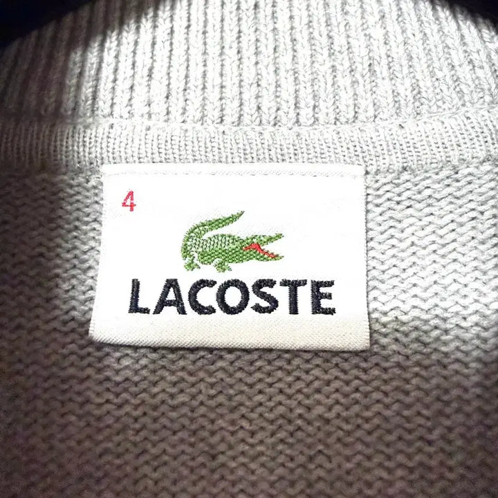 [BUNJANG] Lacoste Knit Zip-Up Jacket Gray / [L,100]라코스테 니트 집업 자켓 가디건 그레이