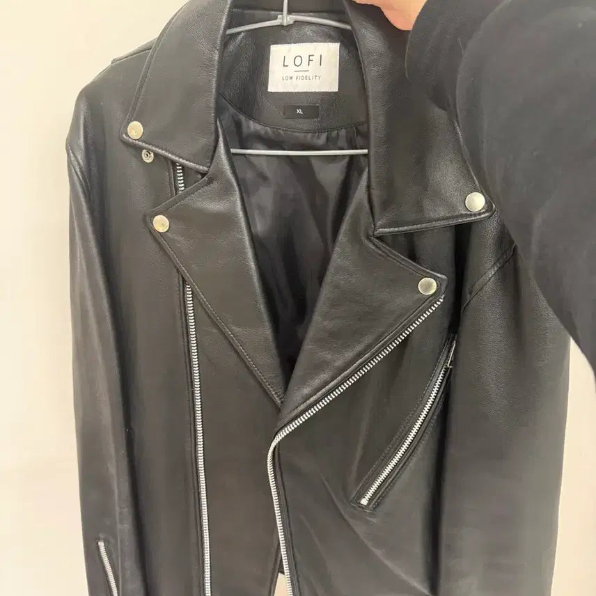 [BUNJANG] Lo-fi Leather Rider Jacket (XL) / 로파이 가죽 라이더