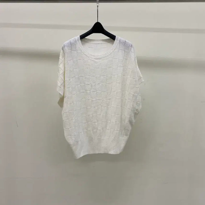 [BUNJANG] No Brand Ivory Gauze Knit Short Sleeve Shirt / [노브랜드] 화이트 아이보리 가오리타입 니트 반팔 ( 66추천)