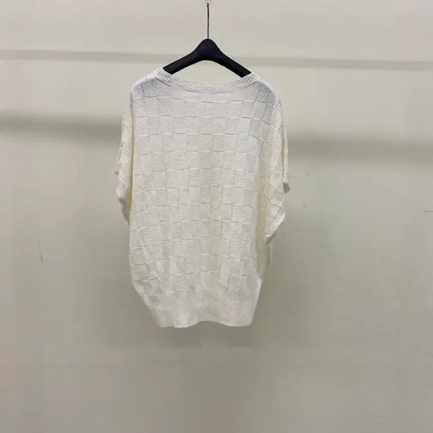 [BUNJANG] No Brand Ivory Gauze Knit Short Sleeve Shirt / [노브랜드] 화이트 아이보리 가오리타입 니트 반팔 ( 66추천)