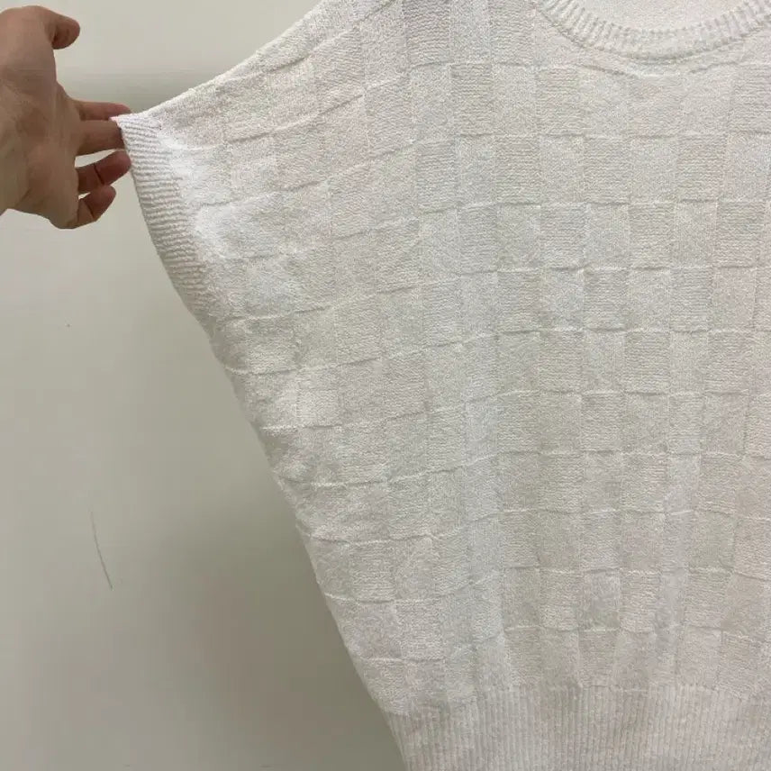 [BUNJANG] No Brand Ivory Gauze Knit Short Sleeve Shirt / [노브랜드] 화이트 아이보리 가오리타입 니트 반팔 ( 66추천)