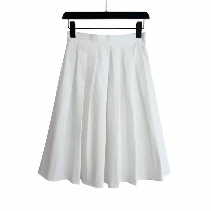 [BUNJANG] White Pleated Midi Skirt - B Grade / 교신안함)화이트 플리츠 미디 스커트-b급