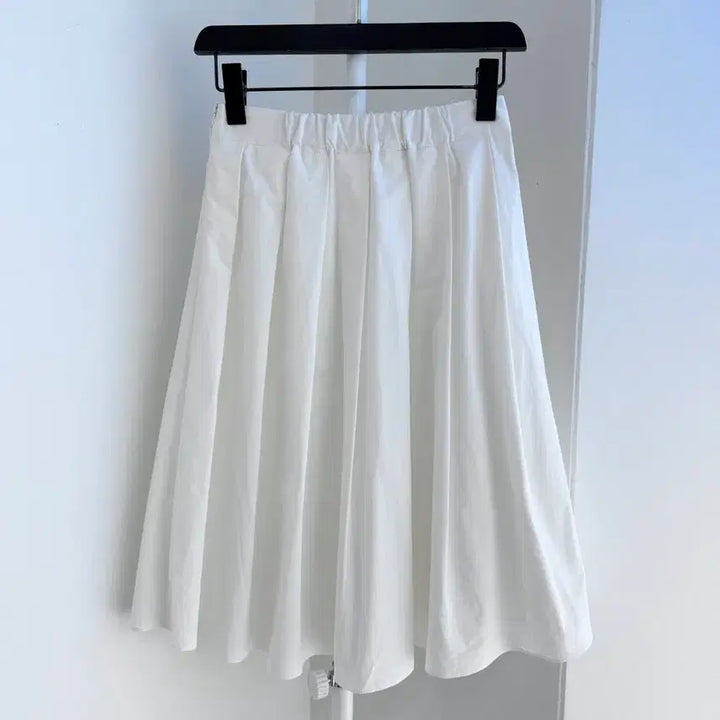 [BUNJANG] White Pleated Midi Skirt - B Grade / 교신안함)화이트 플리츠 미디 스커트-b급