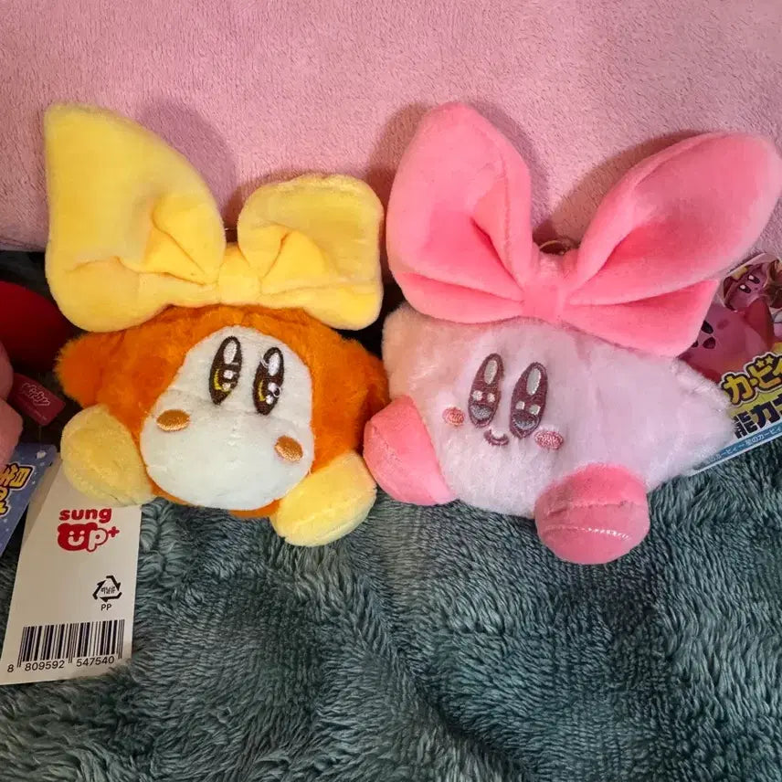 [BUNJANG] Kirby &amp; Waddle Dee Ribbon Keyring Bundle / 커비 웨이들디 왕리본 인형 키링 2종 다드림 택있는새상품
