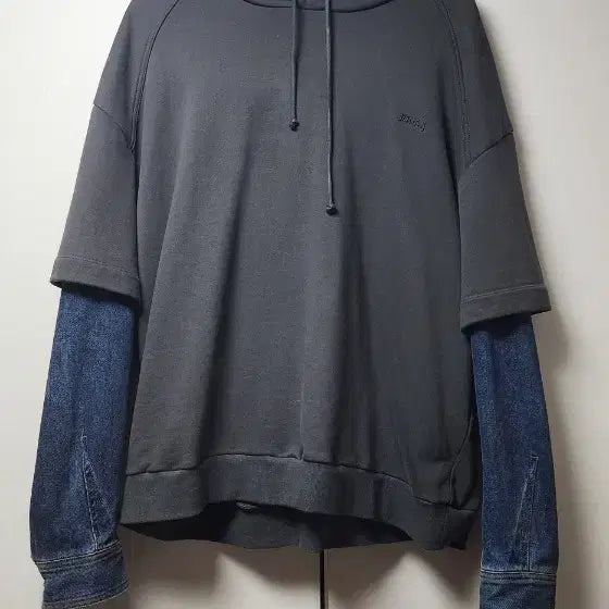 [BUNJANG] Juun.J Denim Layered Hoodie M / 준지 데님 레이어드 후드 M