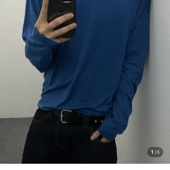 [BUNJANG] 파란색 레이어드 긴팔 / 파란색 레이어드 긴팔