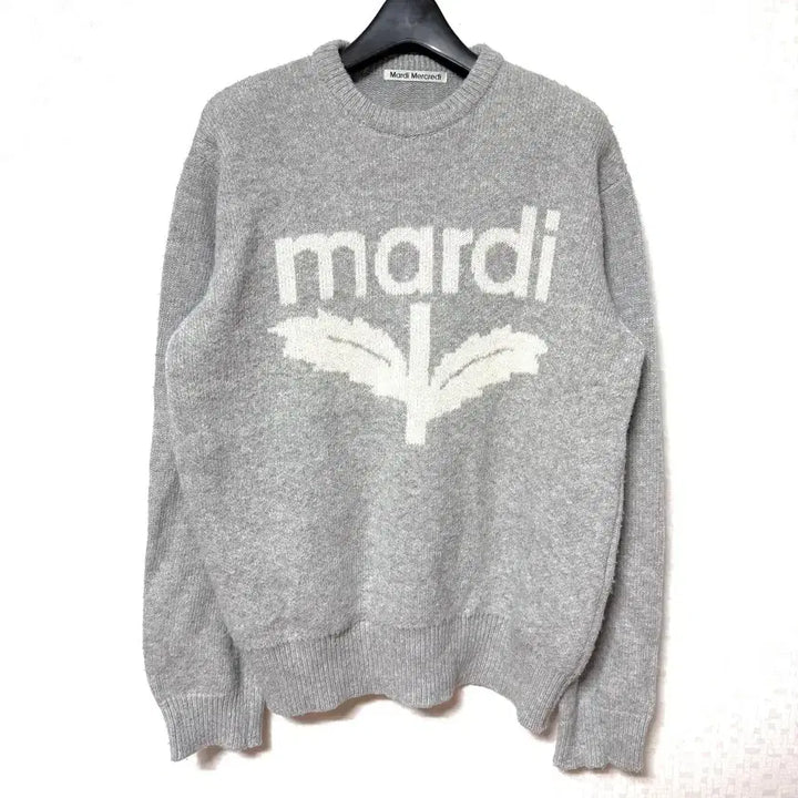 [BUNJANG] Mardi Mercredi Wool Cashmere Big Logo Knit Sweater / [Free]마르디 여성 울 캐시미어 빅로고 니트 스웨터