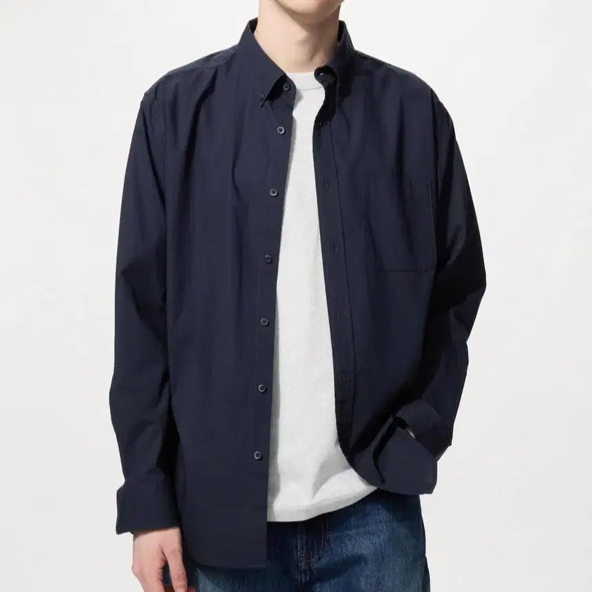 [BUNJANG] [3XL] 유니클로 브로드클로스 버튼다운 셔츠 네이비 XXXL / [3XL] 유니클로 브로드클로스 버튼다운 셔츠 네이비 XXXL