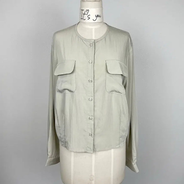 [BUNJANG] Round Neck Pocket Button Loose Crop Blouse / 봄 라운드넥 포켓 단추 루즈핏 크롭 블라우스 에이블리 지그재그