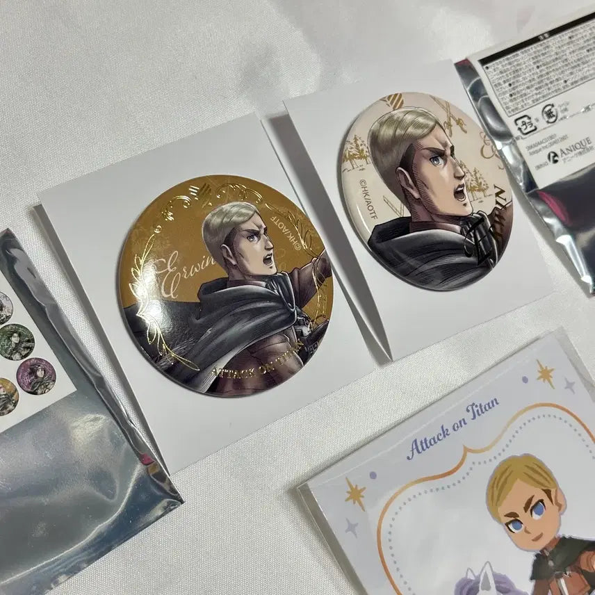 [BUNJANG] Attack on Titan Erwin Goods Set (Badge, Card) / [신상] 진격의거인 엘빈 굿즈 세트 (뱃지 카드)