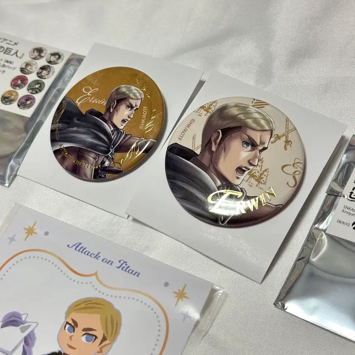 [BUNJANG] Attack on Titan Erwin Goods Set (Badge, Card) / [신상] 진격의거인 엘빈 굿즈 세트 (뱃지 카드)