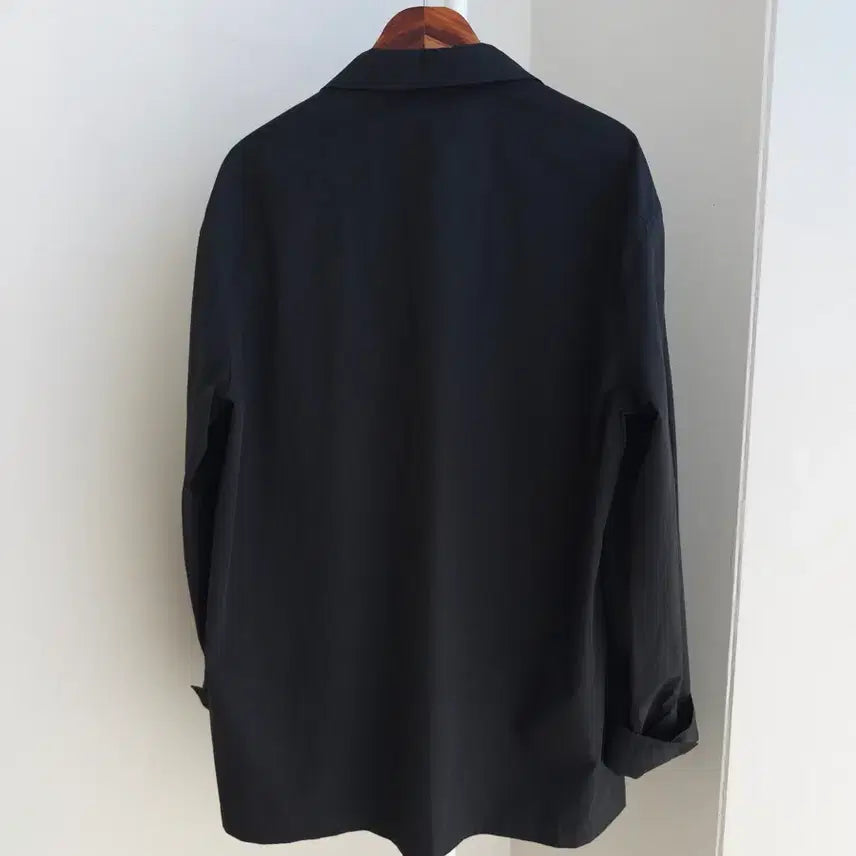 [SOLD OUT] 교신안함)루즈핏 포켓 나일론 셔킷-블랙 b급