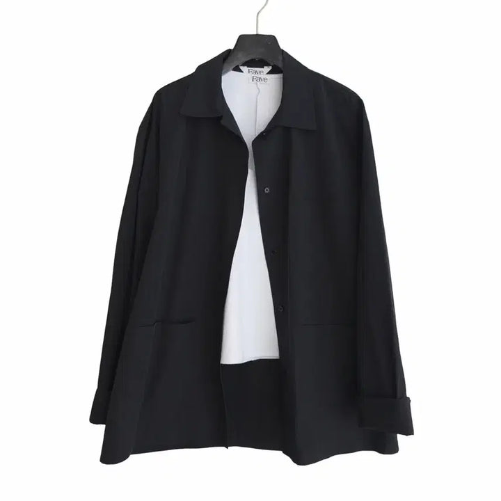 [SOLD OUT] 교신안함)루즈핏 포켓 나일론 셔킷-블랙 b급