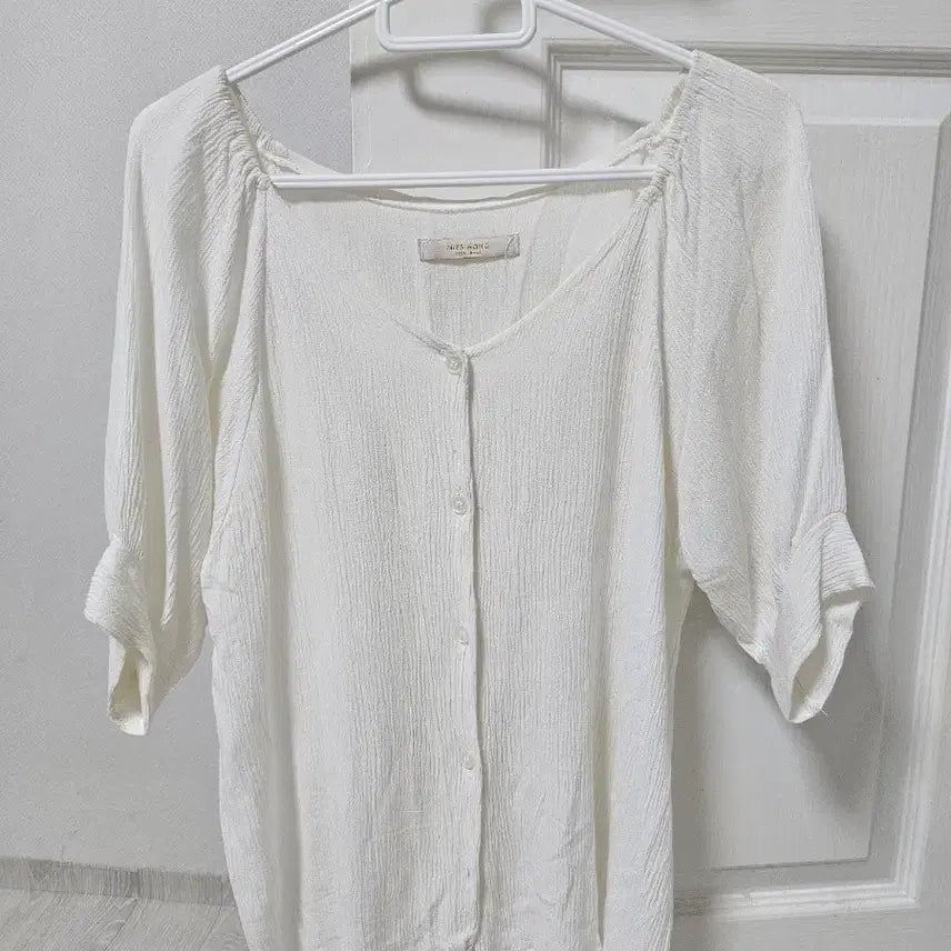 [BUNJANG] Summer White Short Sleeve Blouse / 여성 여름 반팔 블라우스
