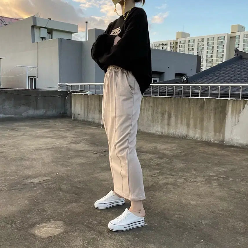 [BUNJANG] Avely Zigzag Spring Cotton Tucked Banding Long Skirt / 새상품) 봄 면 쭈리 핀턱 밴딩 롱 스커트 에이블리 지그재그 등원룩