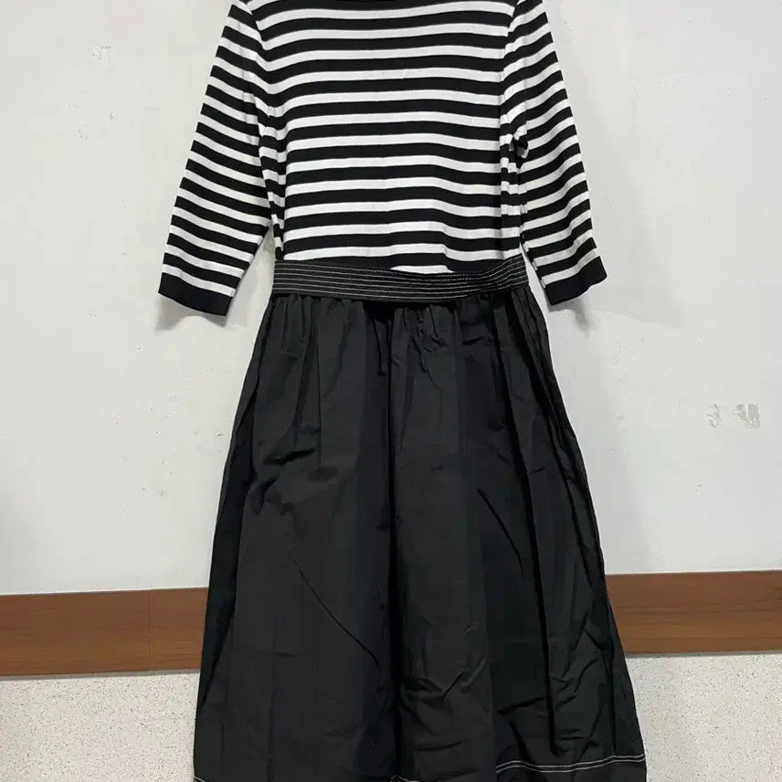 [BUNJANG] N6265 Knit Panel Long Dress / 특가새)N6265 니트배색 바스락 롱 원피스