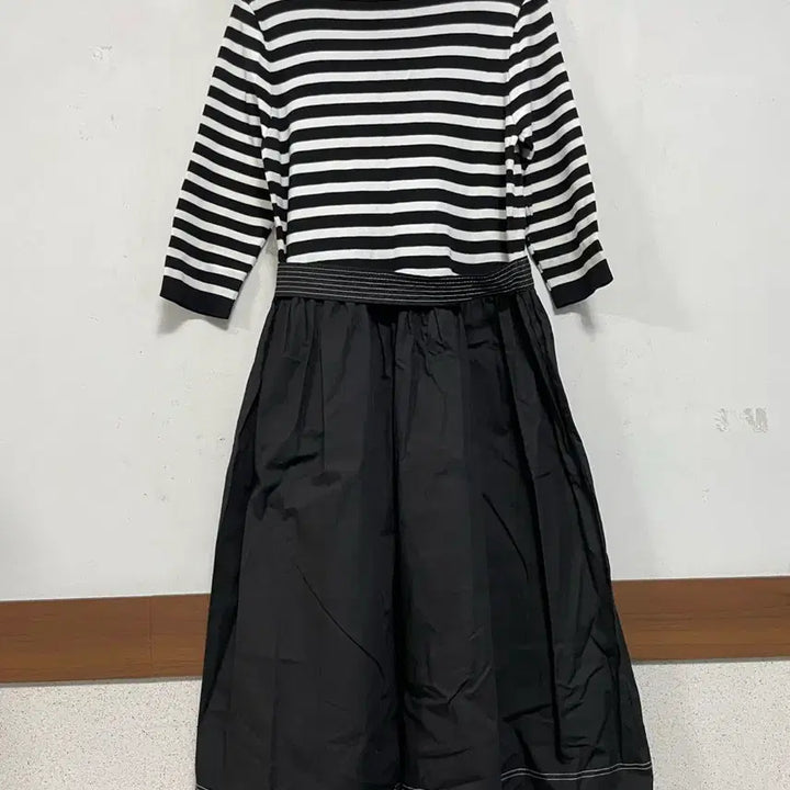 [BUNJANG] N6265 Knit Panel Long Dress / 특가새)N6265 니트배색 바스락 롱 원피스