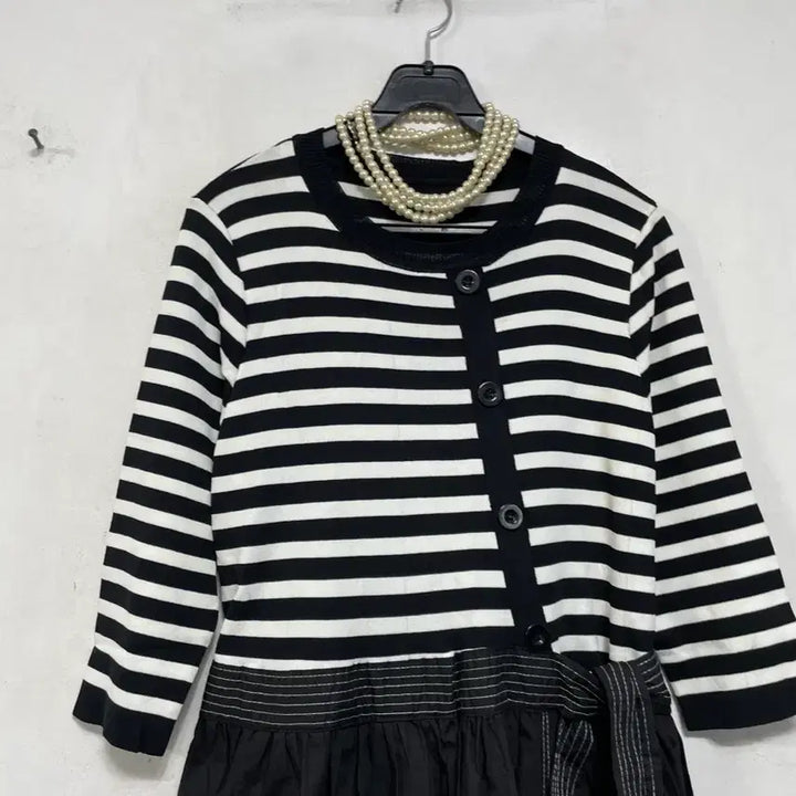 [BUNJANG] N6265 Knit Panel Long Dress / 특가새)N6265 니트배색 바스락 롱 원피스