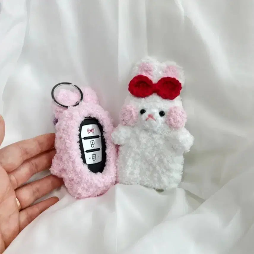 [BUNJANG] Rabbit Crochet Car Key Case / 토끼 뜨개 차키케이스