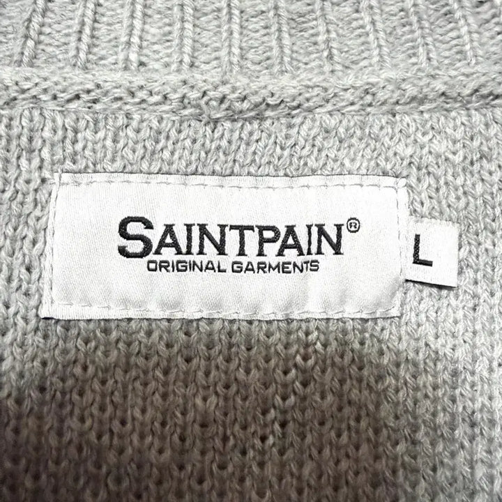 [BUNJANG] Saintpain Flag Knit Sweater Grey / [L,100]세인트페인 성조기 니트 스웨터 그레이
