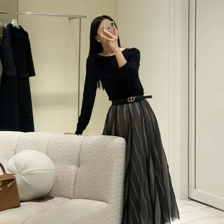 [BUNJANG] Around율 Shining 샤 Skirt M / 어라운드율 샤이닝 샤 스커트 m