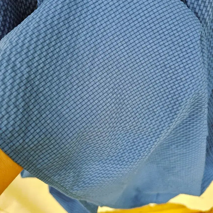 [BUNJANG] Vivid Blue Embossed Puff Sleeve Dress / 비비드 블루 엠보싱 퍼프 원피스 (새옷)