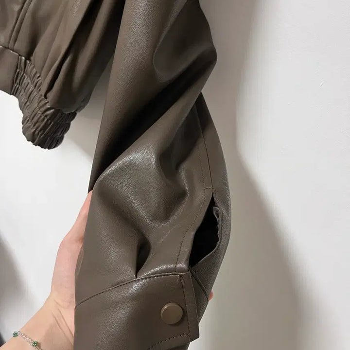 [BUNJANG] Brown Leather Short Jacket / 브라운 레더 숏 가죽자켓