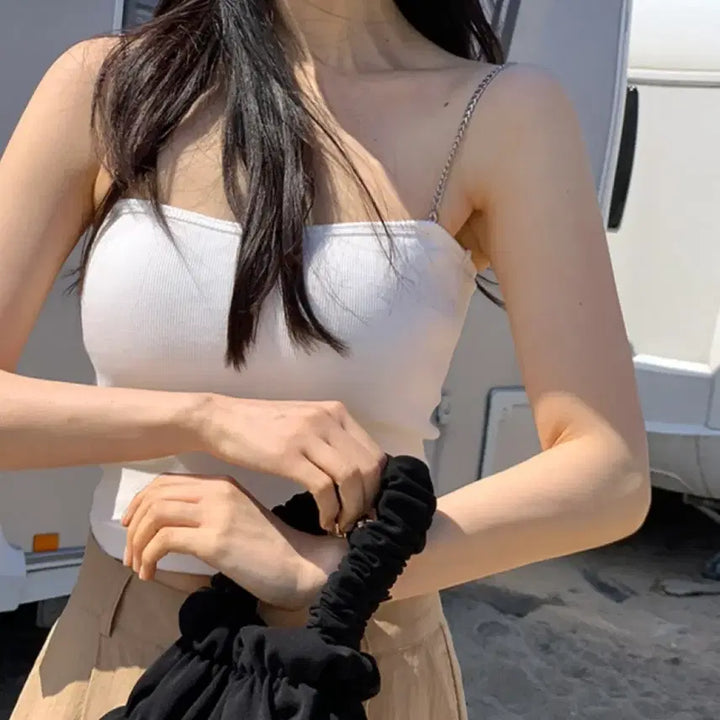 [BUNJANG] From Beginning Chain Tube Top Sleeveless / Made 프롬비기닝 여름 체인 튜브탑 나시 슬리브리스 에이블리 지그재그