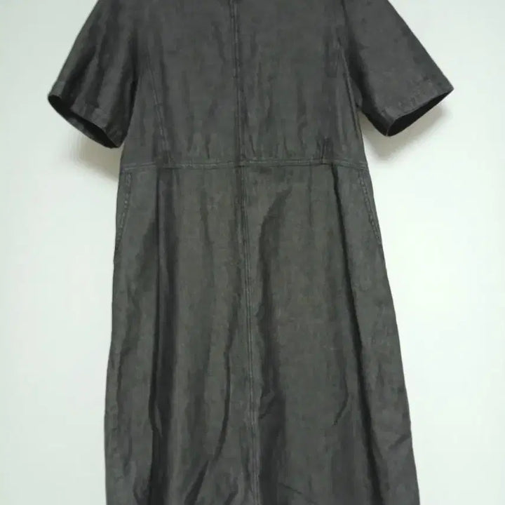 [BUNJANG] Black Denim Sleeveless Long Dress (Size 66) / 블랙 데님 반팔 롱 원피스(66)