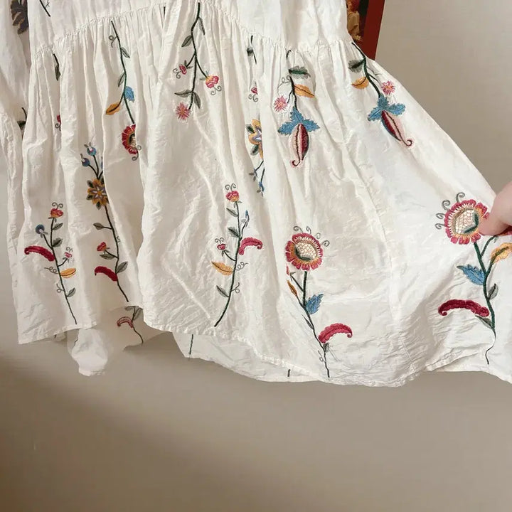 [BUNJANG] ZARA Embroidered Layered Blouse / 자라레이어드 자수블라우스